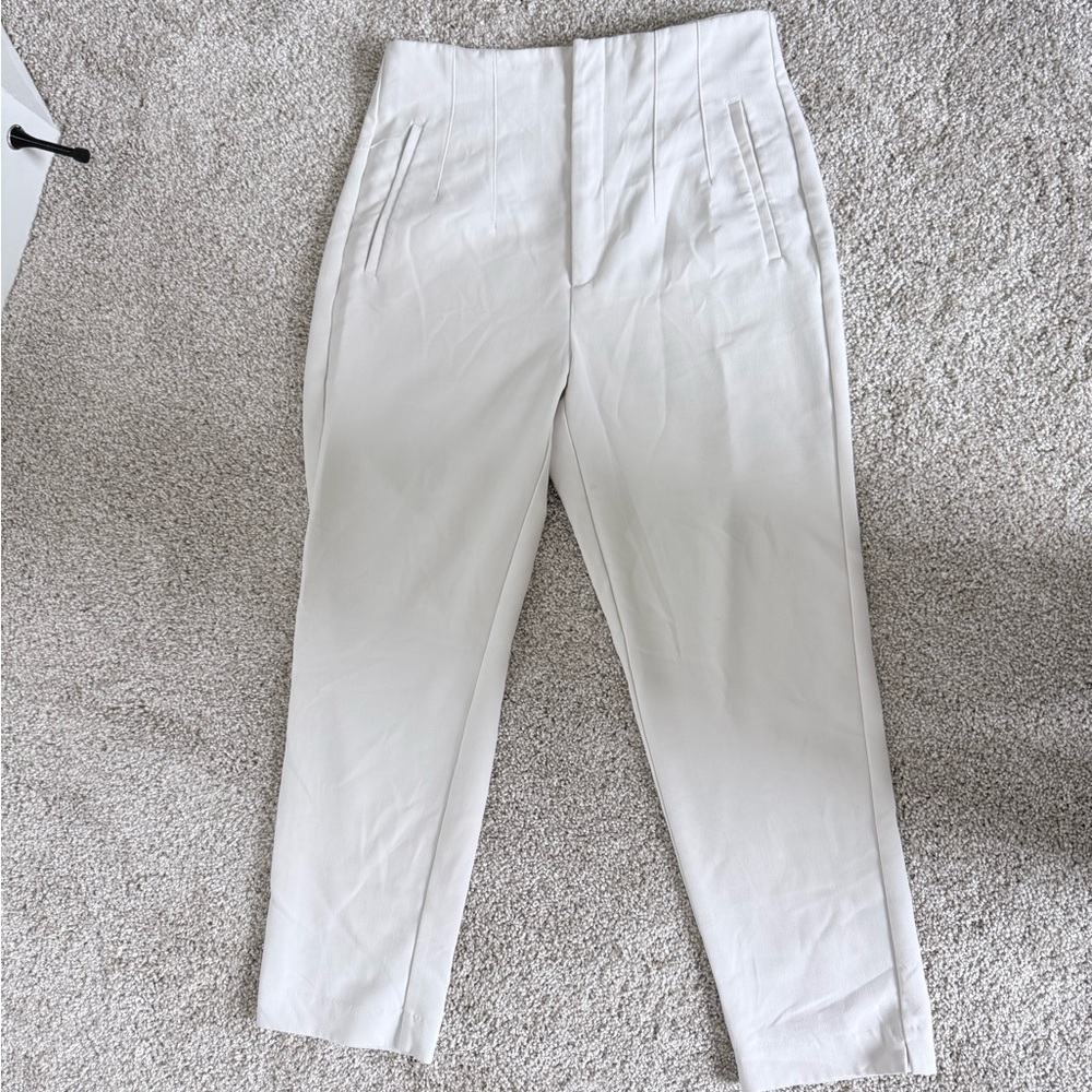 Stradivarius Classic White Trousers